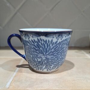 Blue and White Floral Mug